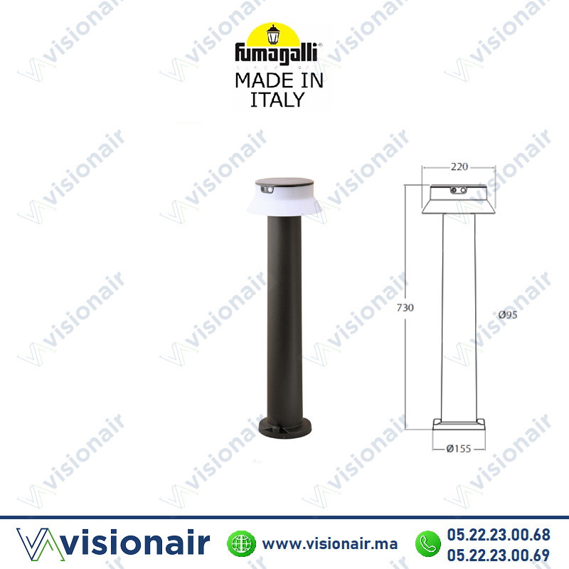 [FUMA-FELICE8N] Borne de jardin Fumagalli Felice 800 Noir FE1.575