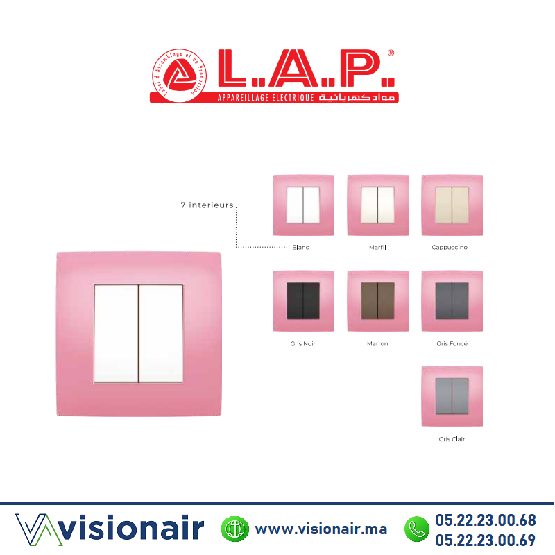 [LAPCADM0121] Cadre rose LAP MILLENIUM 1 poste
