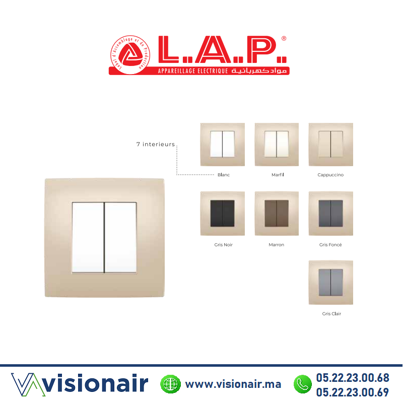 [LAPCADM0126] Cadre cappuccino LAP MILLENIUM 1 poste