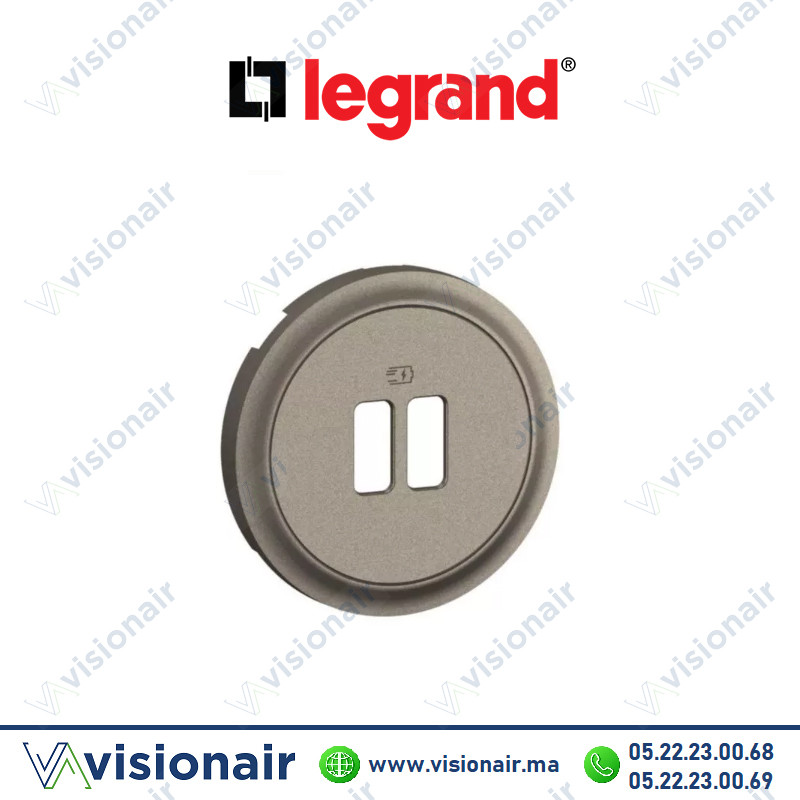 [LEGCT0154] Enjoliveur 2 prises USB Legrand Céliane Titane CT0154