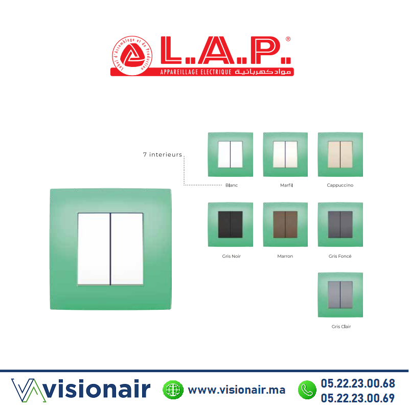 [LAPCADM0128] Cadre vert pastel LAP MILLENIUM 1 poste