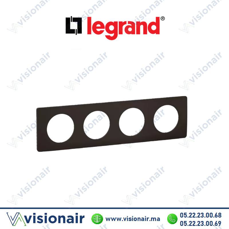 [LEGCP0104] Plaque Legrand Céliane Noir Mat 4 postes CP0104