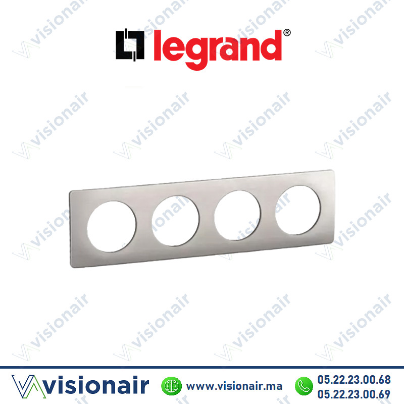 [LEGCP1704] Plaque Legrand Céliane Alu Satiné 4 postes CP1704