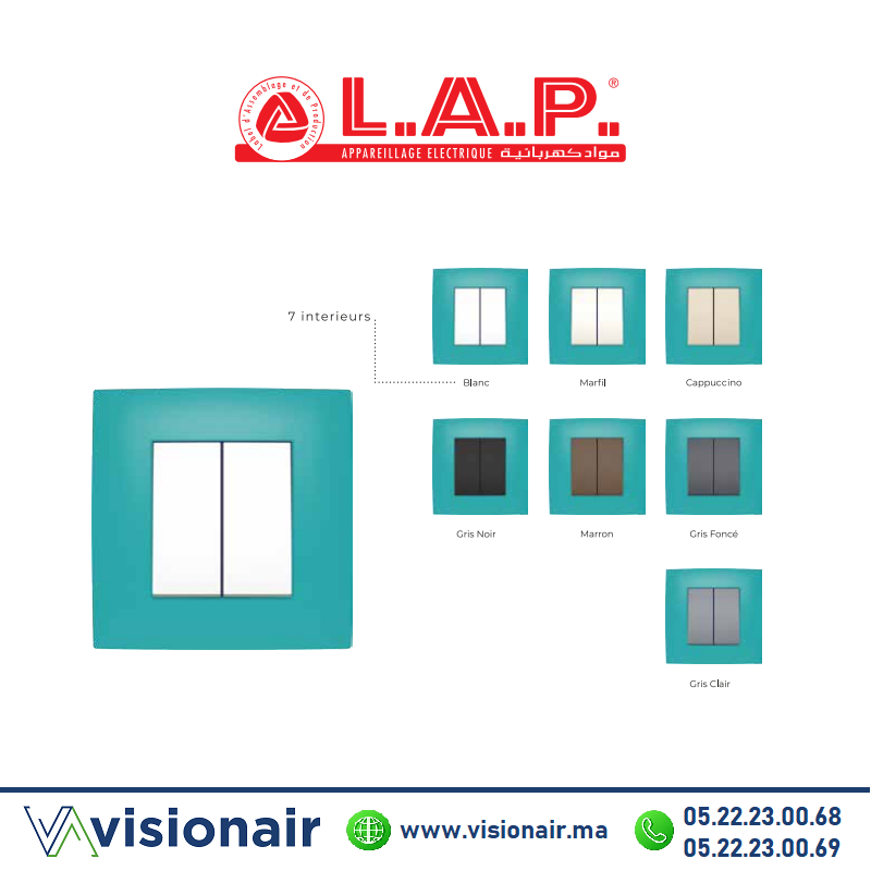 [LAPCADM0129] Cadre turquois LAP MILLENIUM 1 poste