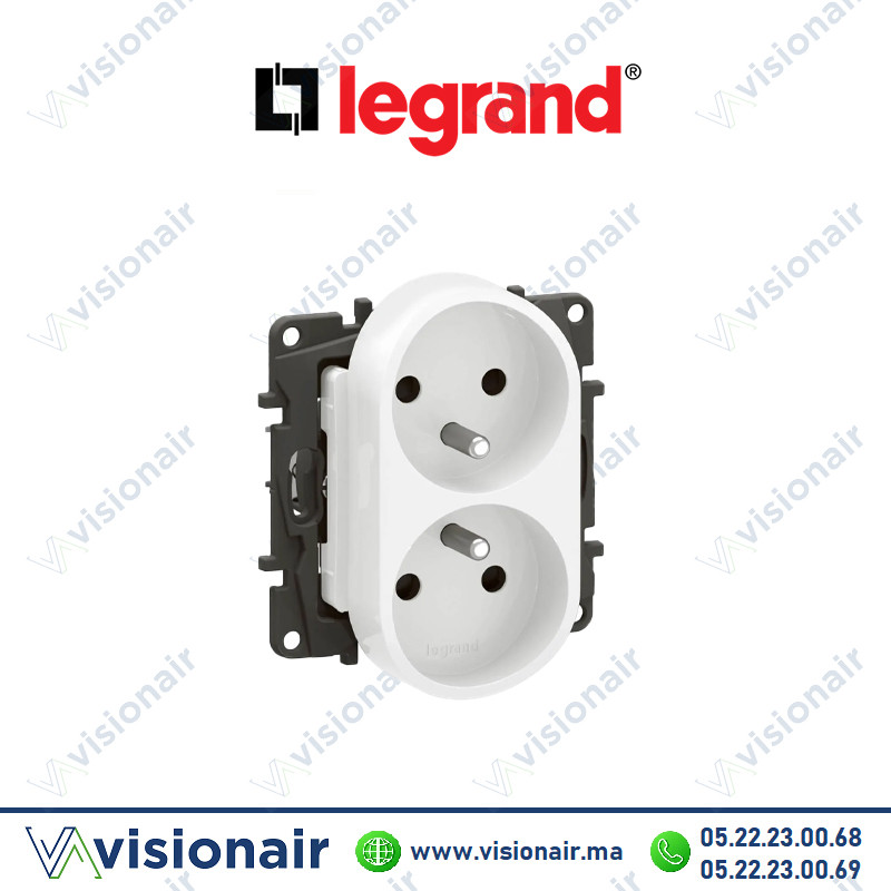 [LEGNP3112WH] Prise double 2P+T Legrand Niloe Blanc