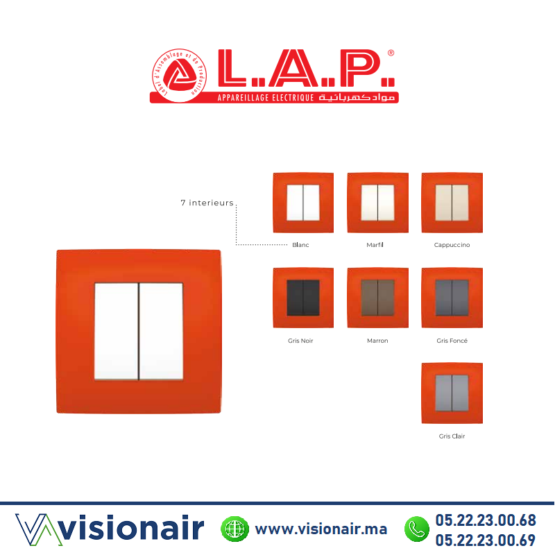 [LAPCADM0133] Cadre corail LAP MILLENIUM 1 poste