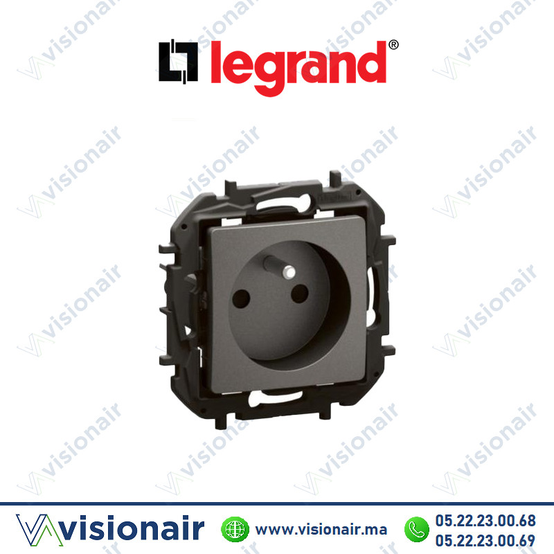[LEGNP3102BK] Prise 2P+T Legrand Niloe Gris