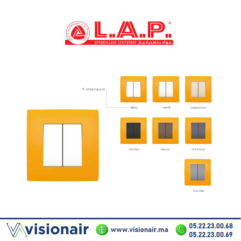 [LAPCADM0135] Cadre orange fluo LAP MILLENIUM 1 poste