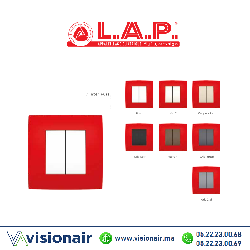 [LAPCADM0134] Cadre rouge LAP MILLENIUM 1 poste