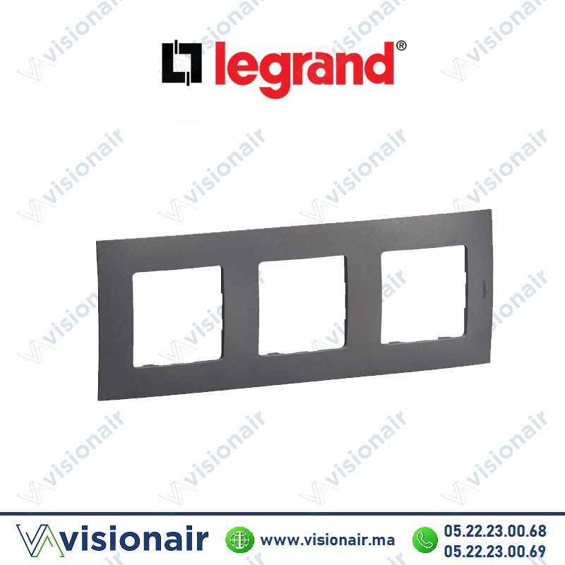 [LEGNP113MG] Plaque 3 postes Legrand Niloe Gris