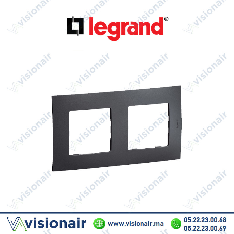 [LEGNP112GR] Plaque 2 postes Legrand Niloe Gris foncé