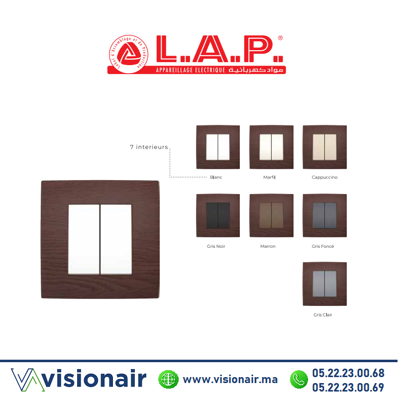 [LAPCADM0151] Cadre bois acajou LAP MILLENIUM 1 poste