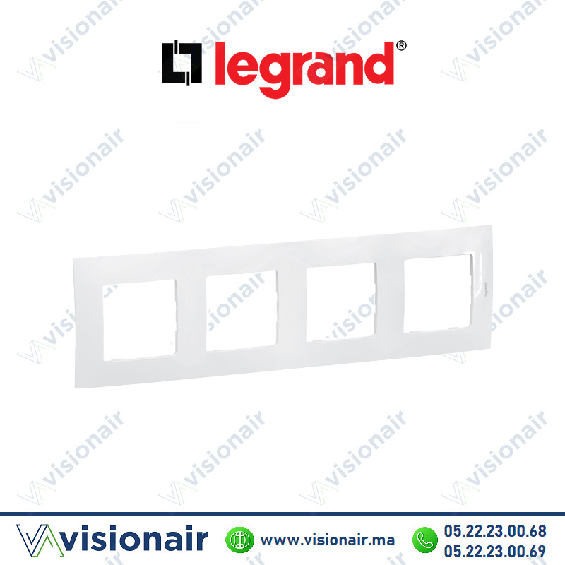 [LEGNP114WH] Plaque 4 postes Legrand Niloe Blanc