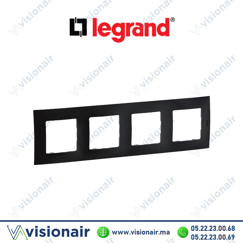 [LEGNP114BK] Plaque 4 postes Legrand Niloe Noir