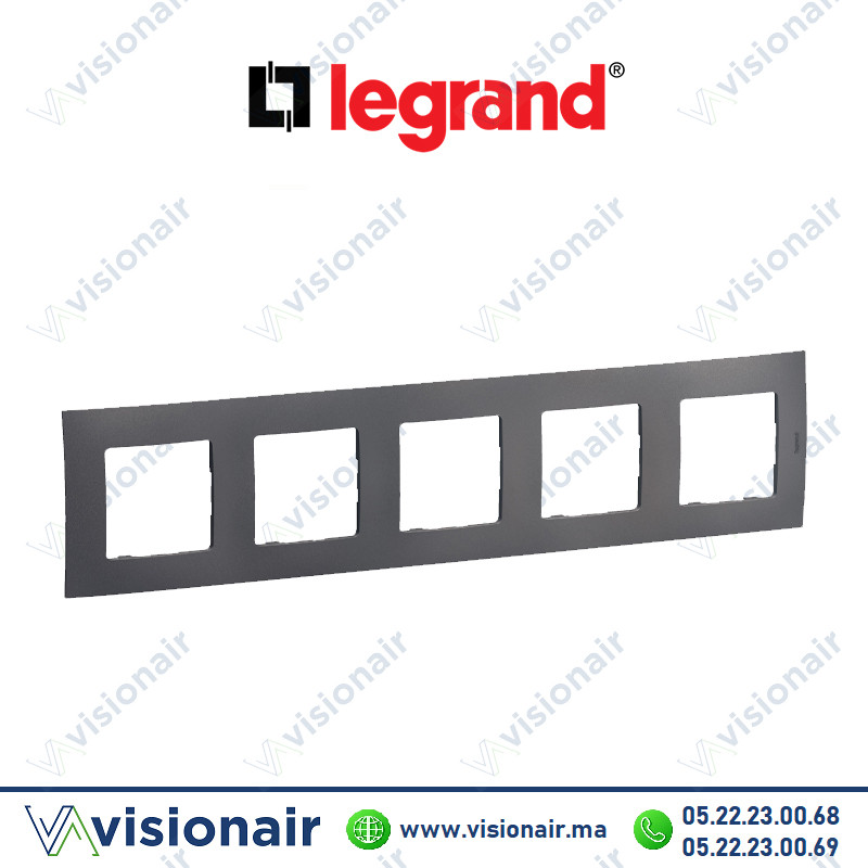 [LEGNP115MG] Plaque 5 postes Legrand Niloe Gris