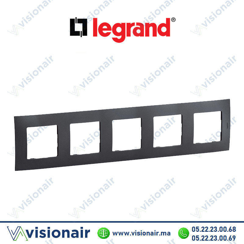 [LEGNP115GR] Plaque 5 postes Legrand Niloe Gris foncé