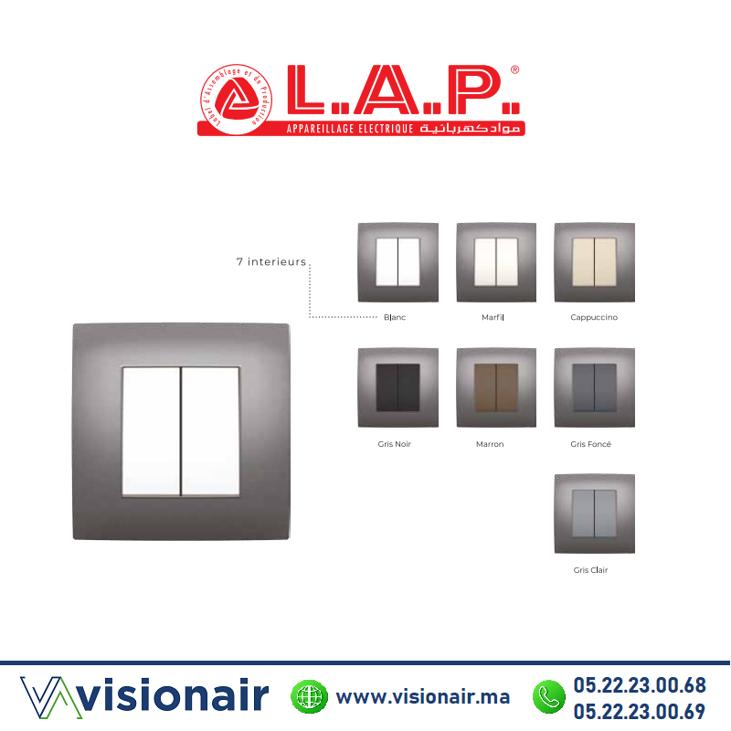 [LAPCADM0154] Cadre aluminium foncé LAP MILLENIUM 1 poste