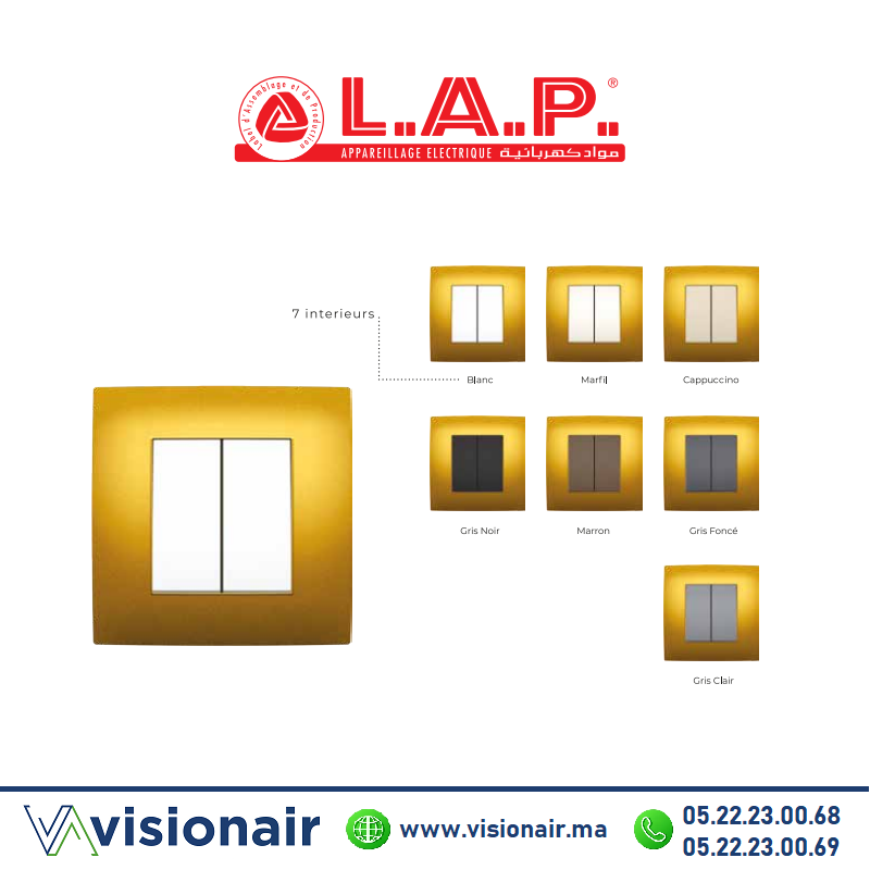 [LAPCADM0152] Cadre doré LAP MILLENIUM 1 poste