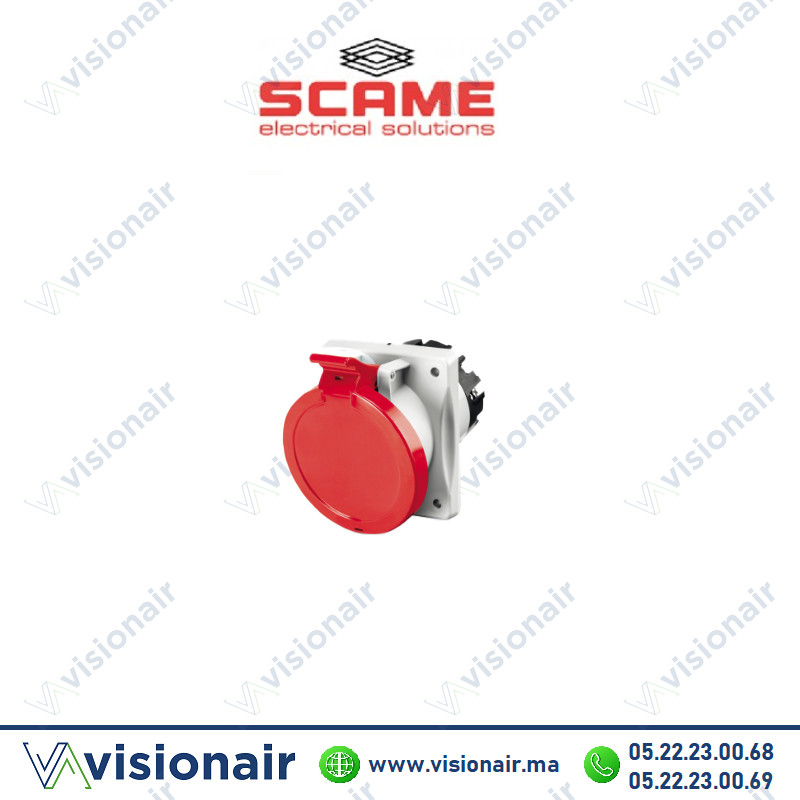 [413.6367] Prise A encastrer SCAME 3P+N+T 63A 380V IP44/IP54