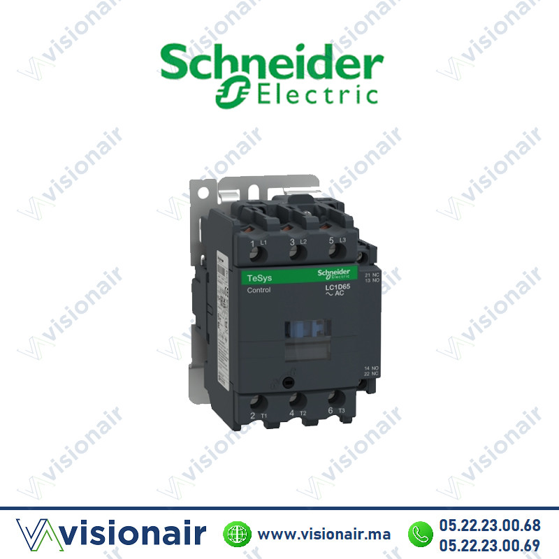 [LC1D65P7] Contacteur SCHNEIDER 65A 3P AC3 440V bobine 230Vca LC1D65P7