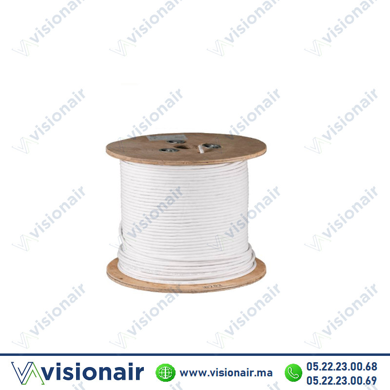 [ALCAD-CE-754] Câble coaxial satellite digital Blanc