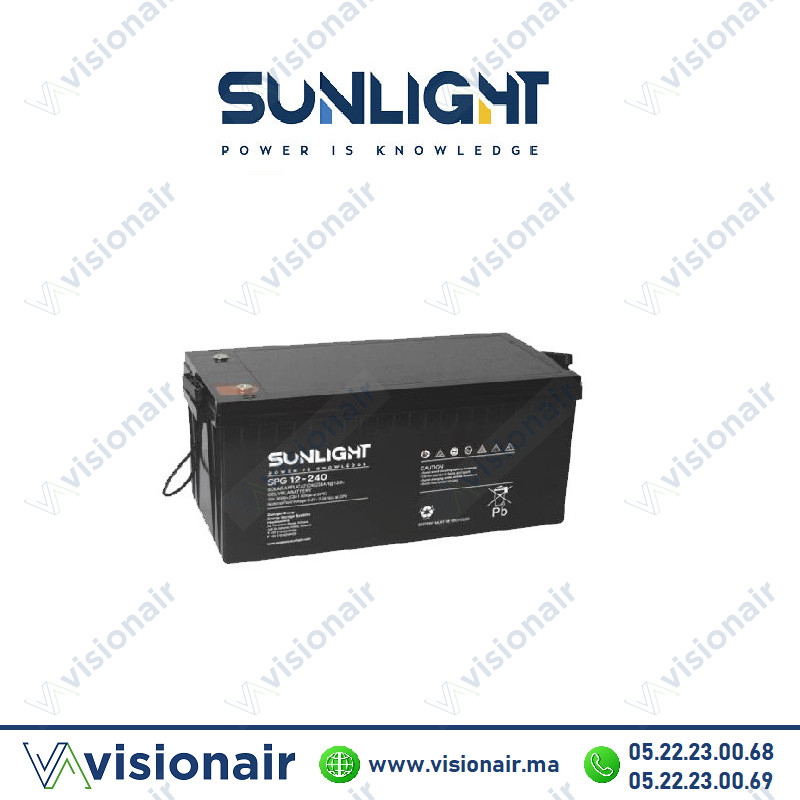 [SUN240AHSPG] Batterie solaire SUNLIGHT 12V 240AH SPG GEL