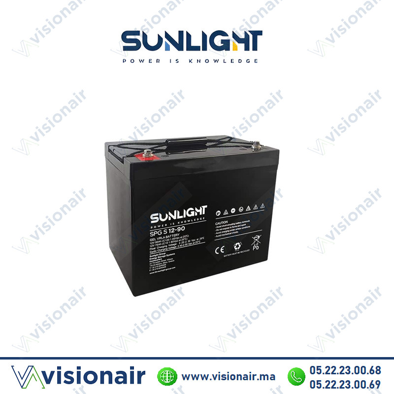[SUN90AHSPG] Batterie solaire SUNLIGHT 12V 90AH SPG GEL