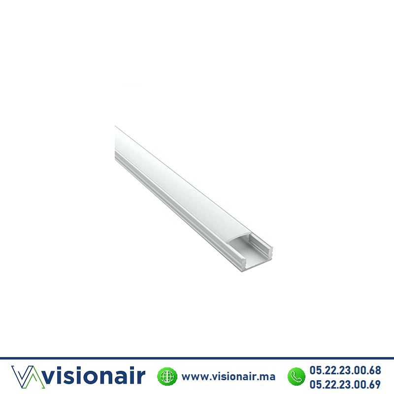 [LC-PR059-3] Profilé LED apparent aluminium 17x7mm gris couvercle blanc 3M