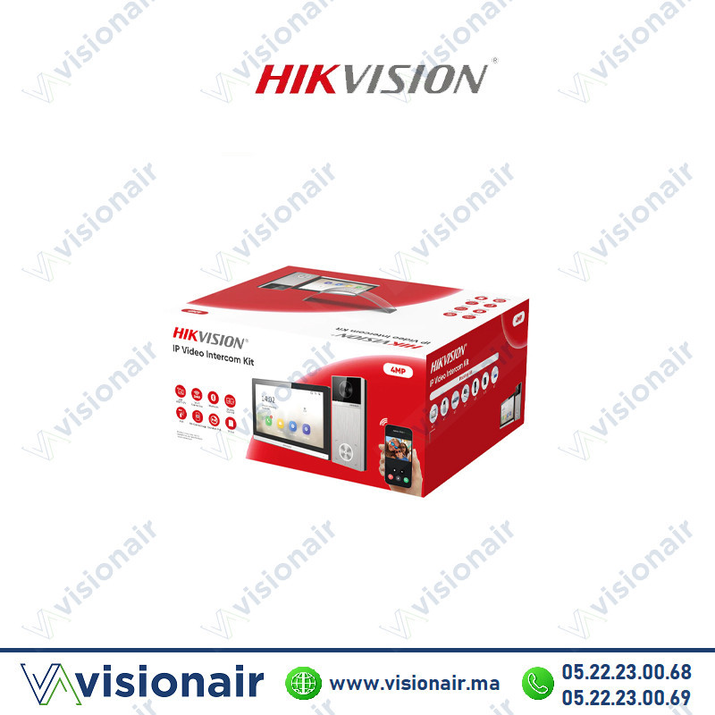 KIT vidéophone IP Hikvision 4MP avec switch POE DS-KIS611-S Casablanca Maroc