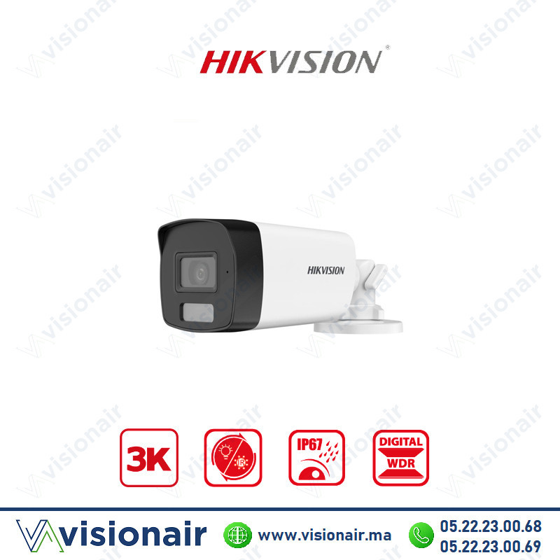 [DS-2CE17H0T-IT5F] Caméra HIKVISION Bullet 3K Smart Hybrid Light DS-2CE17K0T-EXLF