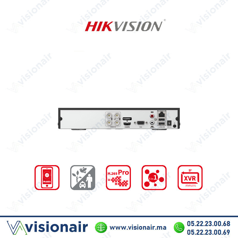 DVR Hikvision 4CH 1080P LITE DS-7204HGHI-M1/T Casablanca Maroc