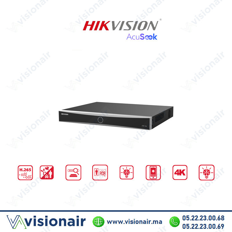 [DS-7632NXI-K2/16P] NVR Hikvision AcuSense 32 Canaux 4K 16 PoE DS-7632NXI-K2/16P