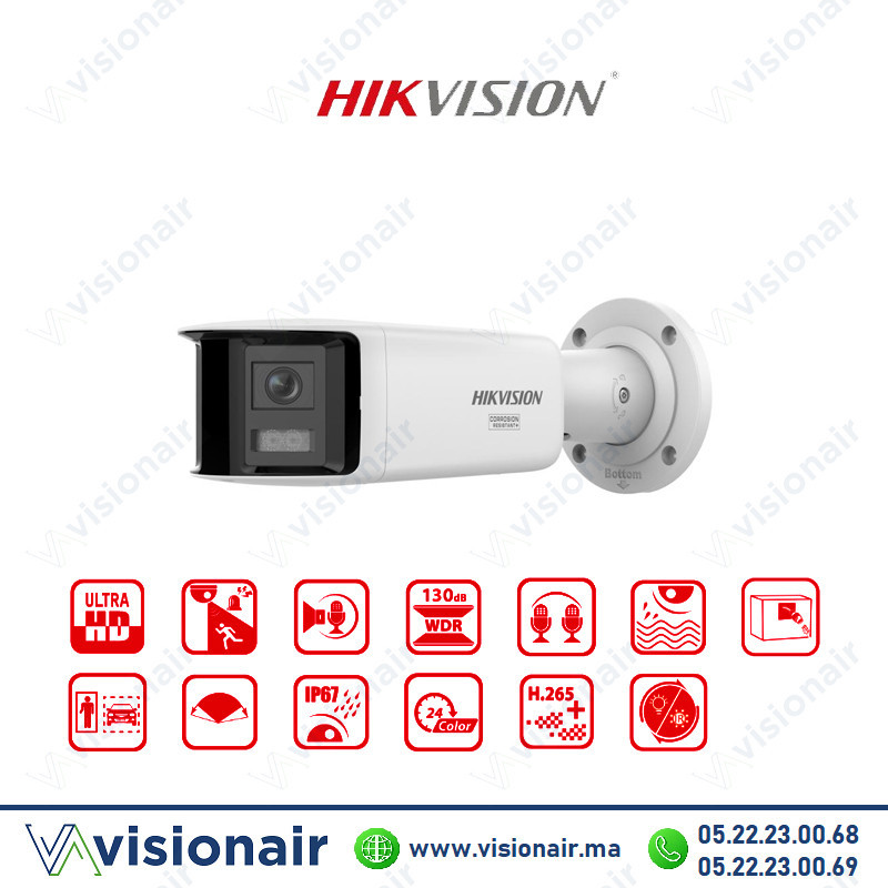 [DS-2CD2T167G3P-LIS2UY/SRB] Caméra IP Hikvision 16MP Bullet ColorVu 3.0 Panoramique DS-2CD2T167G3P-LIS2UY/SRB