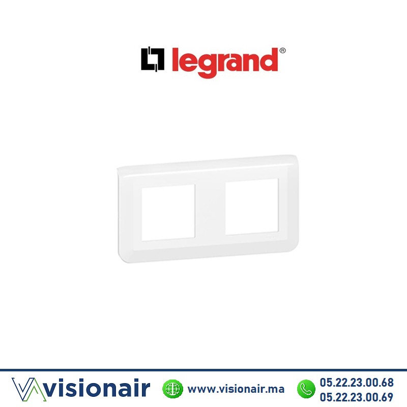 [LEG078804L] Plaque de finition 2 x 2M Legrand Mosaic Blanc 078804L