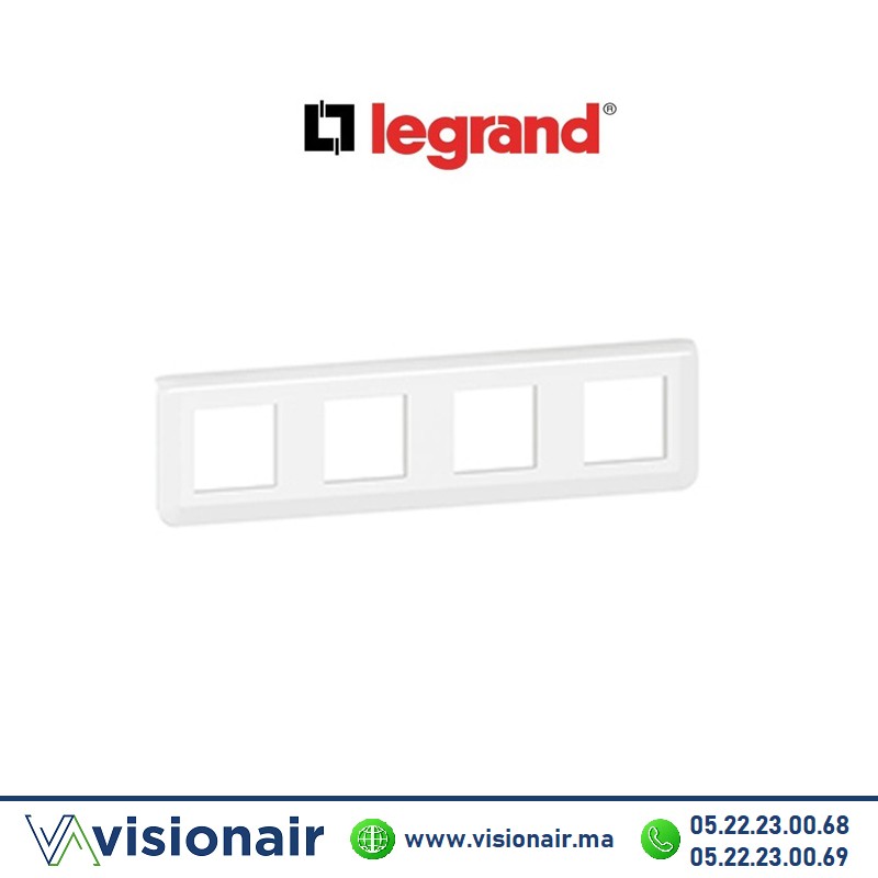 [LEG078808L] Plaque 4 x 2 modules Legrand Mosaic Blanc 078808L