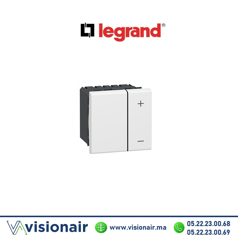 [LEG078407] Interrupteur variateur LEGRAND Mosaic 2M Blanc 078407