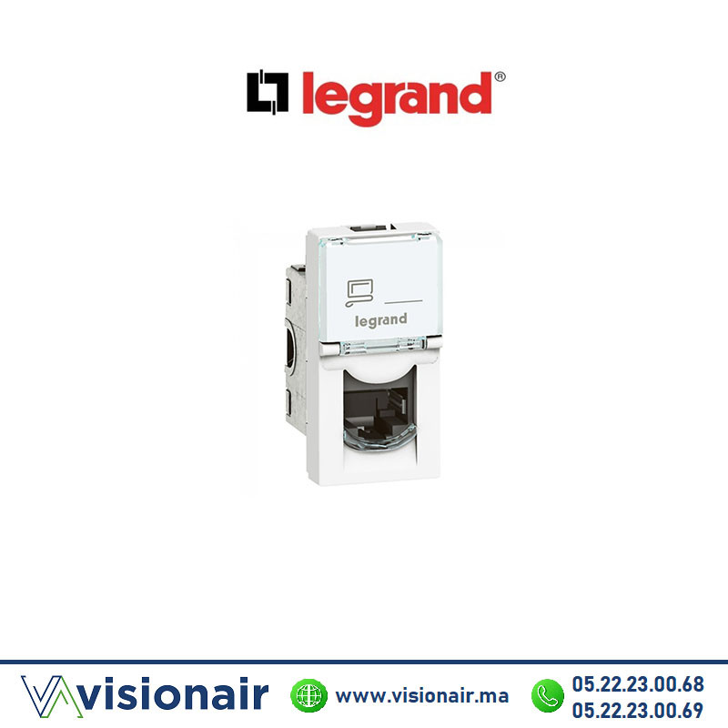 [LEG076561] Prise RJ45 CAT6 UTP Legrand Mosaic 1M Blanc 076561