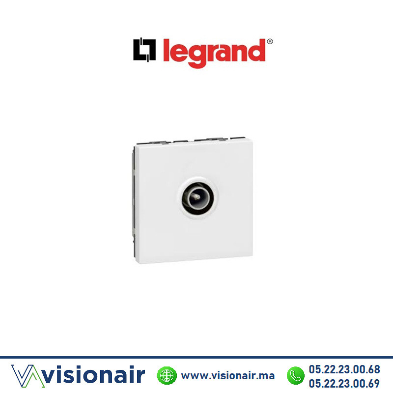 [LEG078782] Prise TV mâle Legrand Mosaic 2M Blanc 078782