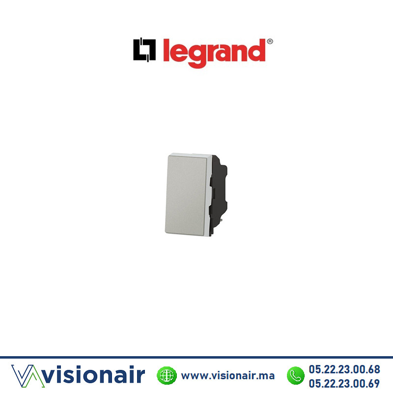 [079202L] Interrupteur va & vient LEGRAND Mosaic 1M alu 079202L
