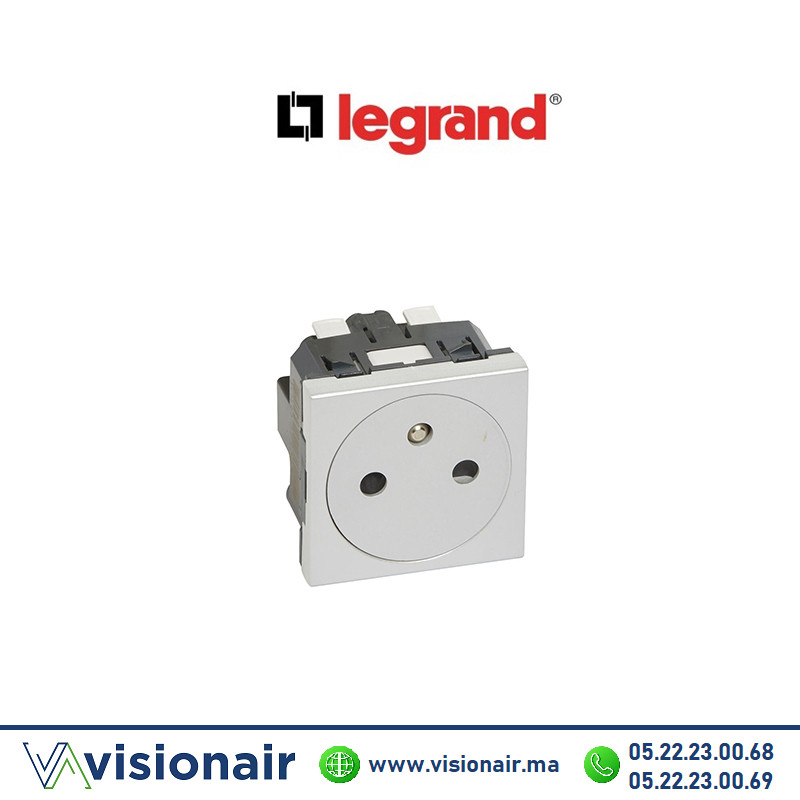 [LEG079342L] Prise 2P+T Surface LEGRAND Mosaic alu 079342L