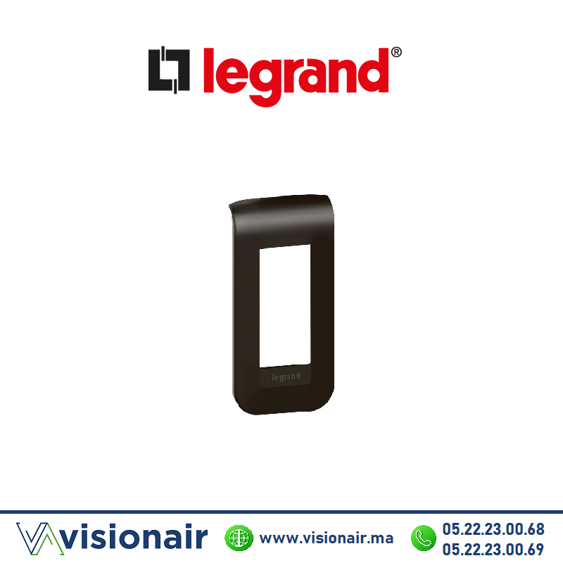 [LEG079041L] Plaque 1M Legrand Mosaic Noir mat 079041L