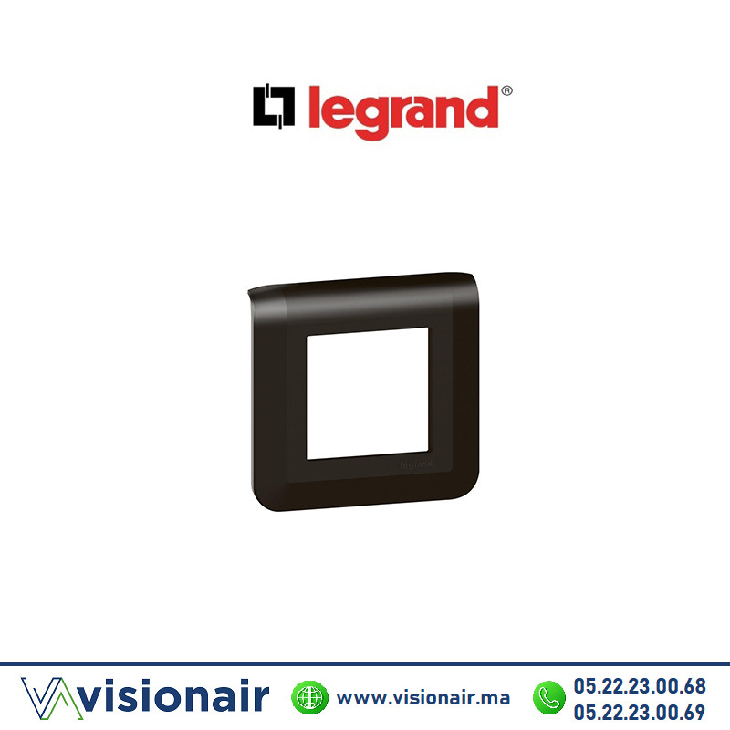 [LEG079042L] Plaque de finition 2 modules Legrand Mosaic Noir mat 079042L
