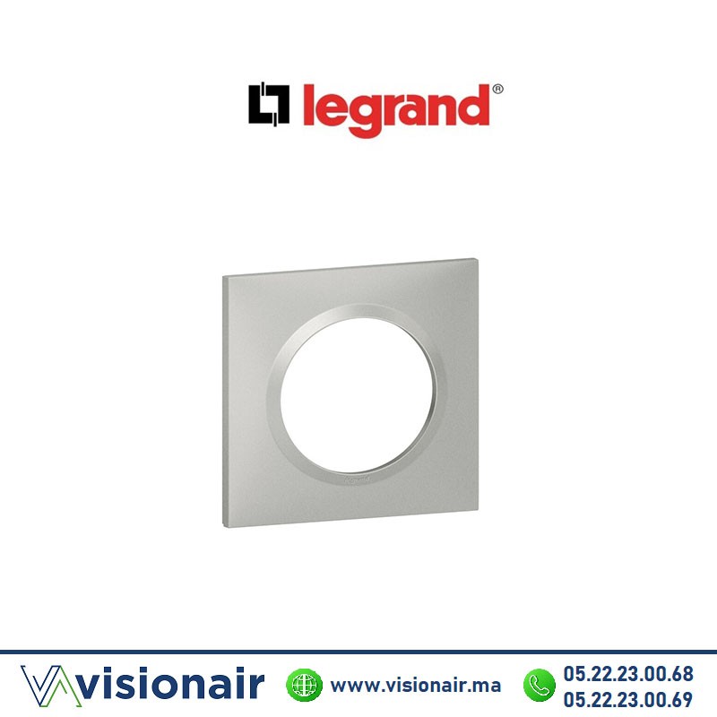 [LEG600851] Plaque carrée 1 poste LEGRAND Dooxie effet aluminium 600851