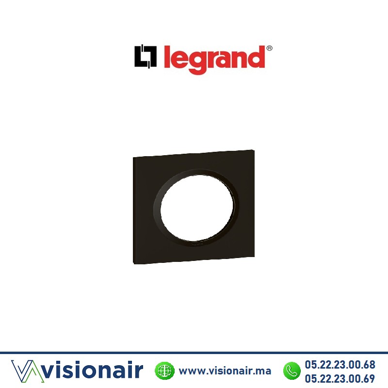 [LEG600861] Plaque carrée 1 poste Legrand Dooxie noir velours 600861