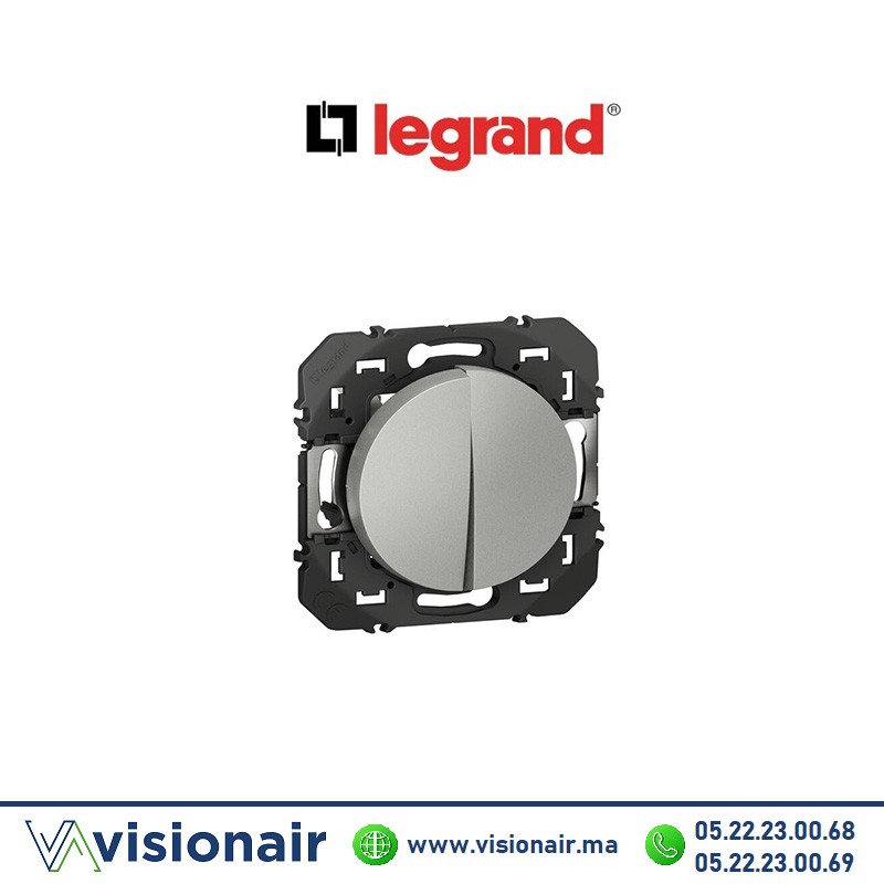 [LEG600102] Interrupteur double va & vient LEGRAND Dooxie alu 600102