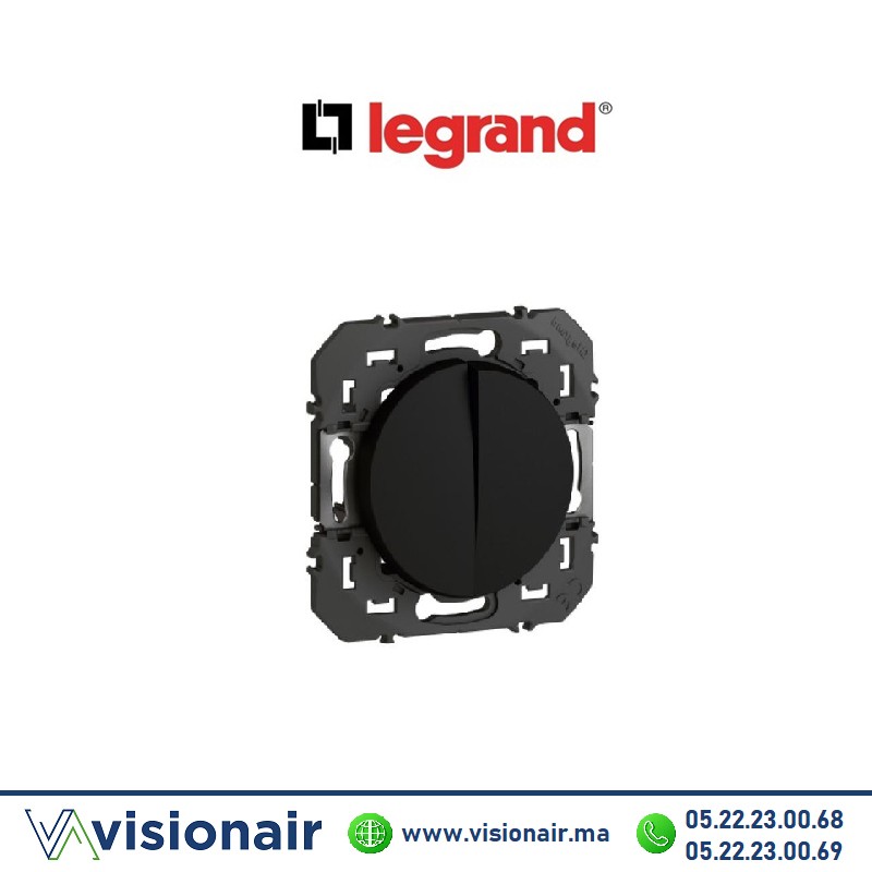 [LEG095261] Interrupteur double va & vient LEGRAND Dooxie noir 095261