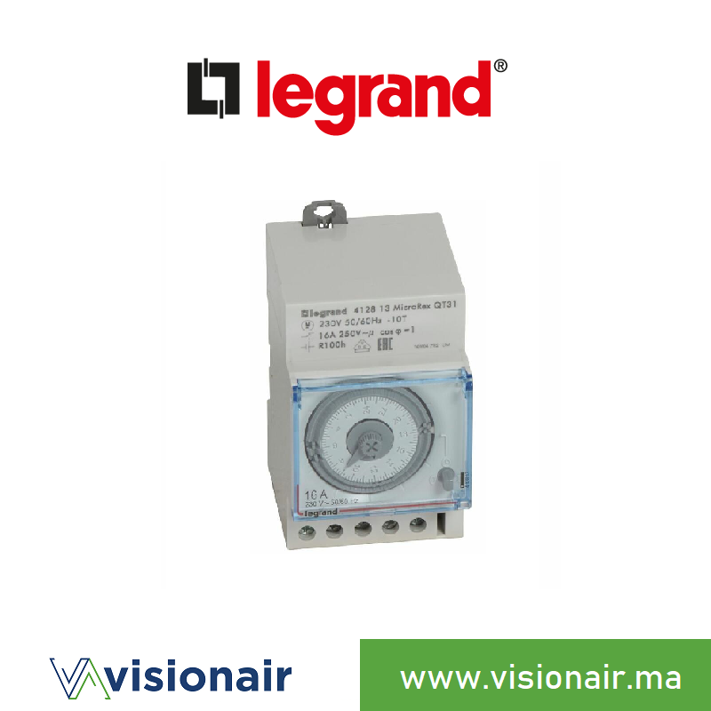 [LEG412813] Interrupteur horaire LEGRAND analogique avec réserve 412813