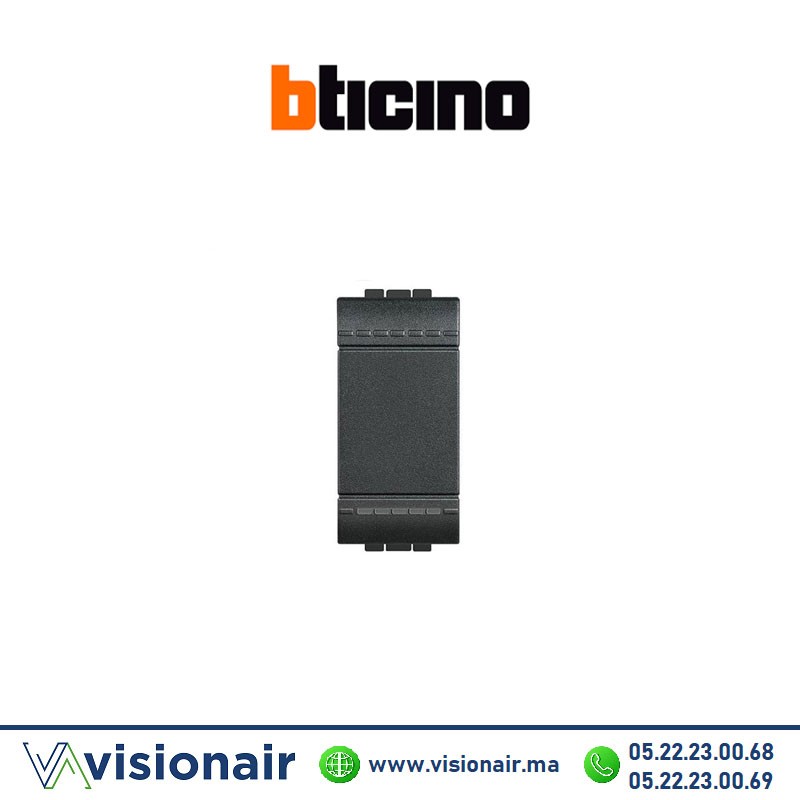 [BTL4001N] Interrupteur simple BTICINO LivingLight Anthracite L4001N