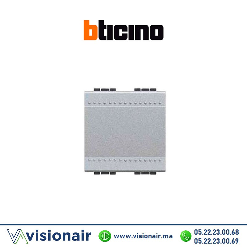 [BTNT4001M2N] Interrupteur double BTICINO LivingLight gris NT4001M2N