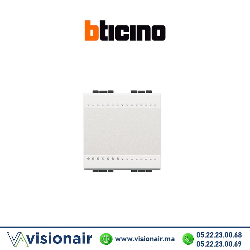 [BTN4001M2N] Interrupteur double BTICINO LivingLight blanc N4001M2N